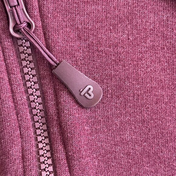 Pact Organic Cotton Womens Large Zip Up Hooded Sweatshirt Burgundy Pockets - Picture 3 of 8